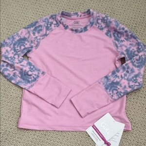 Athleta Pink and Blue Tie-Dye Long Sleeve Rashguard Size Medium